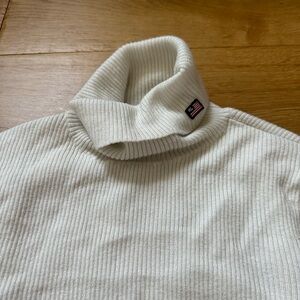 Polo Ralph Lauren creme turtleneck with American flag patch